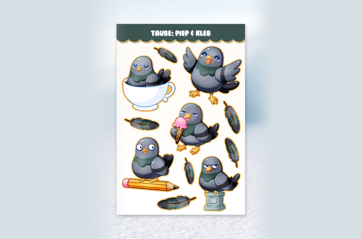 Stickerset Taube Piep & Kleb