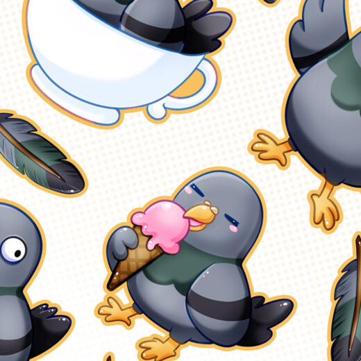 Stickerset Taube Piep & Kleb