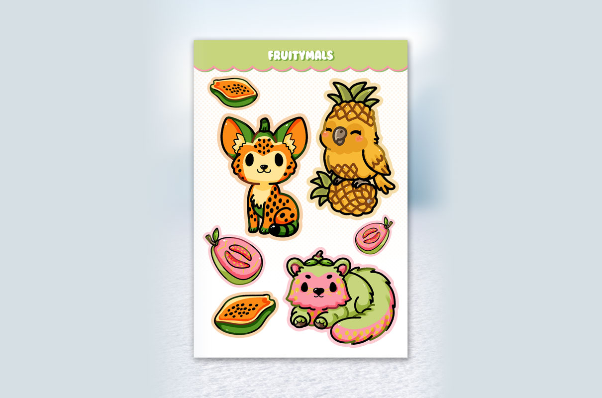Stickerset Fruitymals