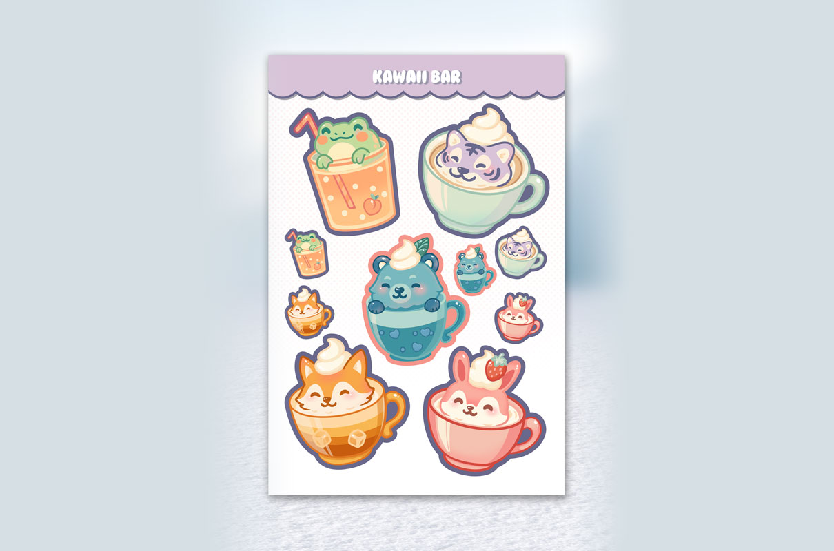 Stickerset Kawaii Bar