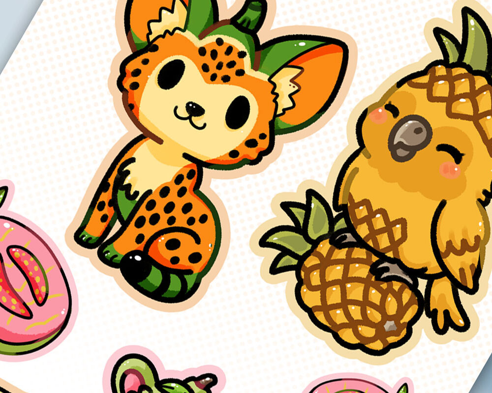 Stickerset Fruitymals